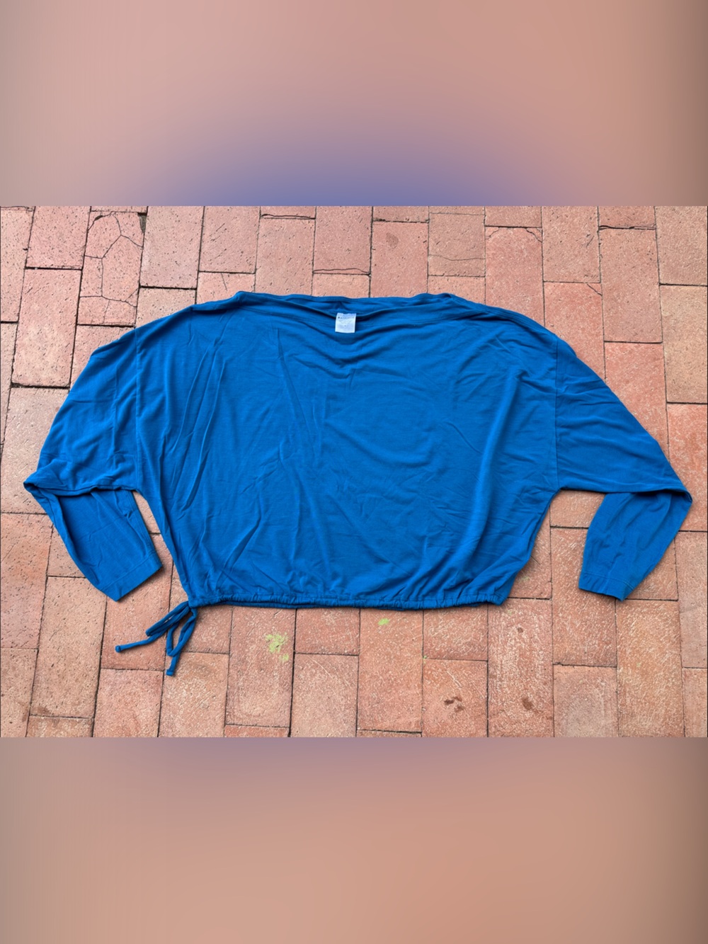 Athleta Electric Blue Long-Sleeve with Side Drawstring